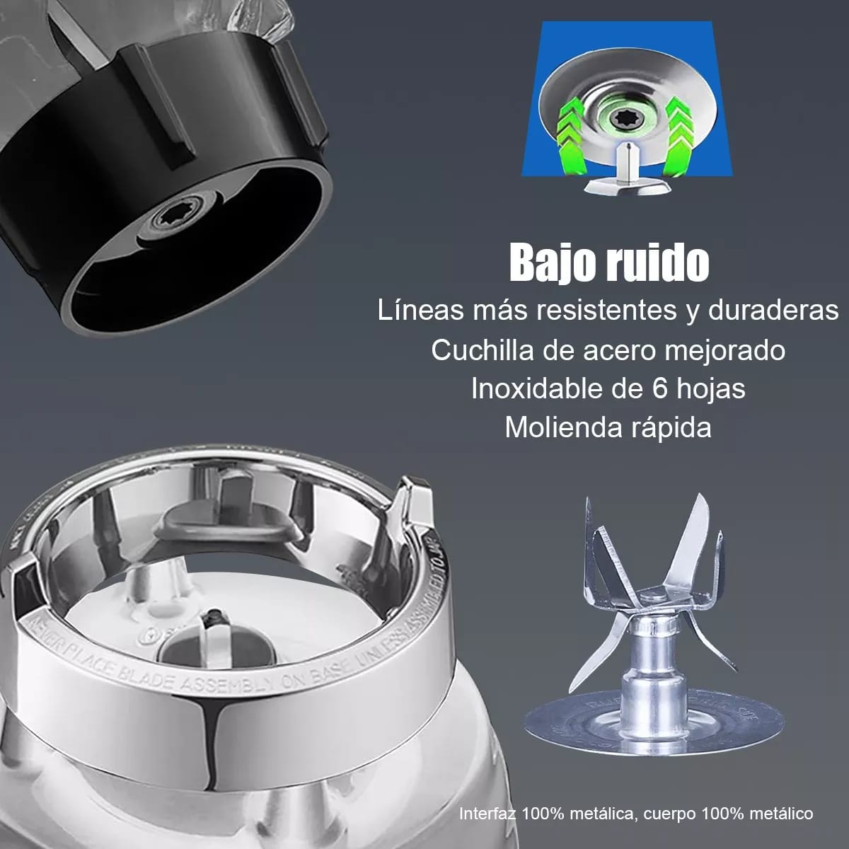 Licuadora Profesional 700W de Vidrio, 6 Cuchillas, Ewtto EW-Y322