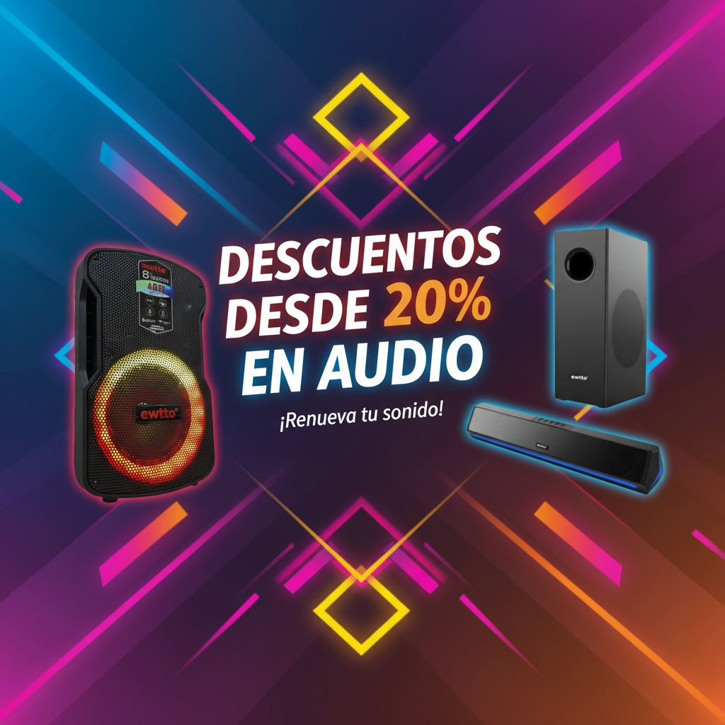 Banner de descuentos en audio 1920x1080