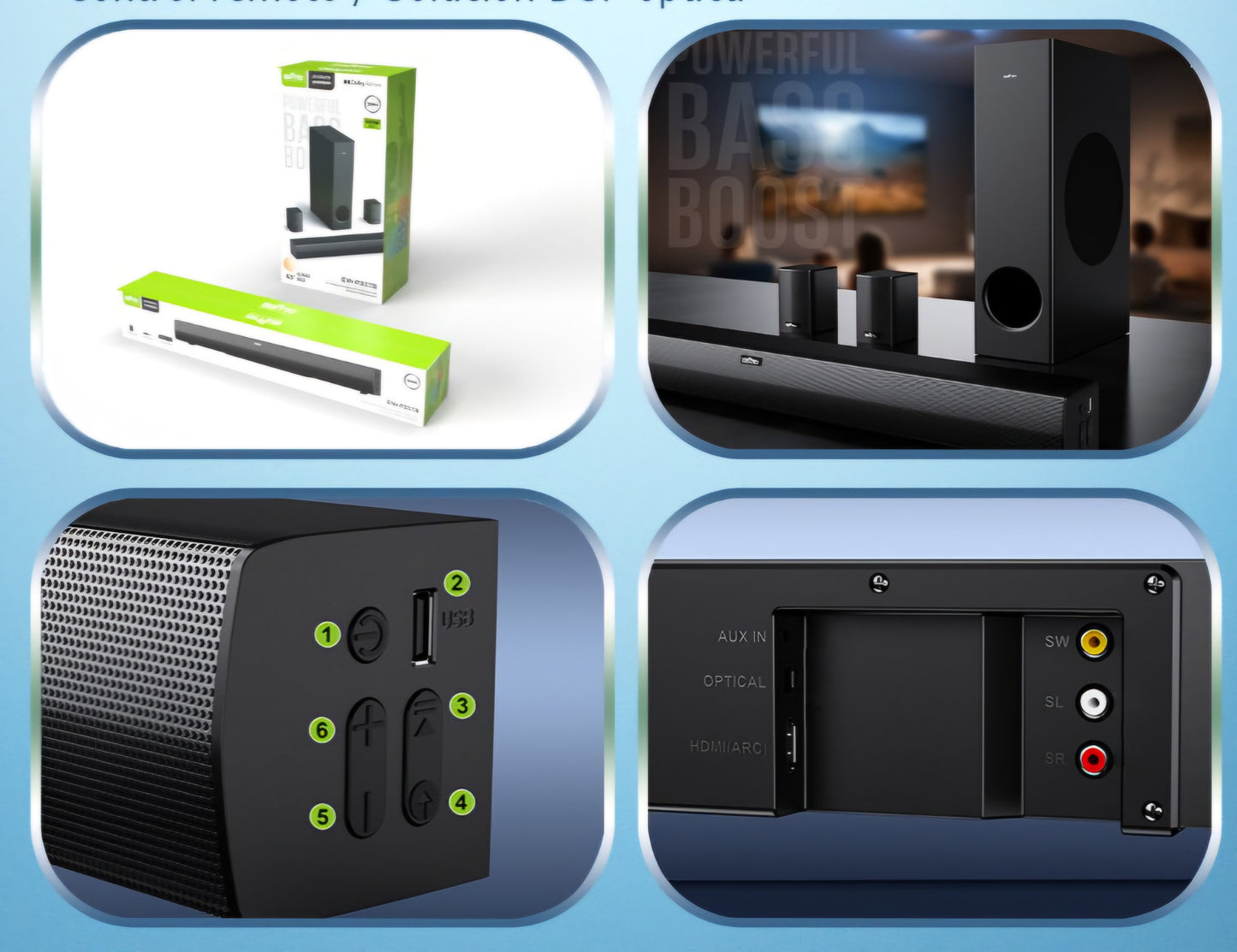Barra de Sonido con Woofer Ewtto P307