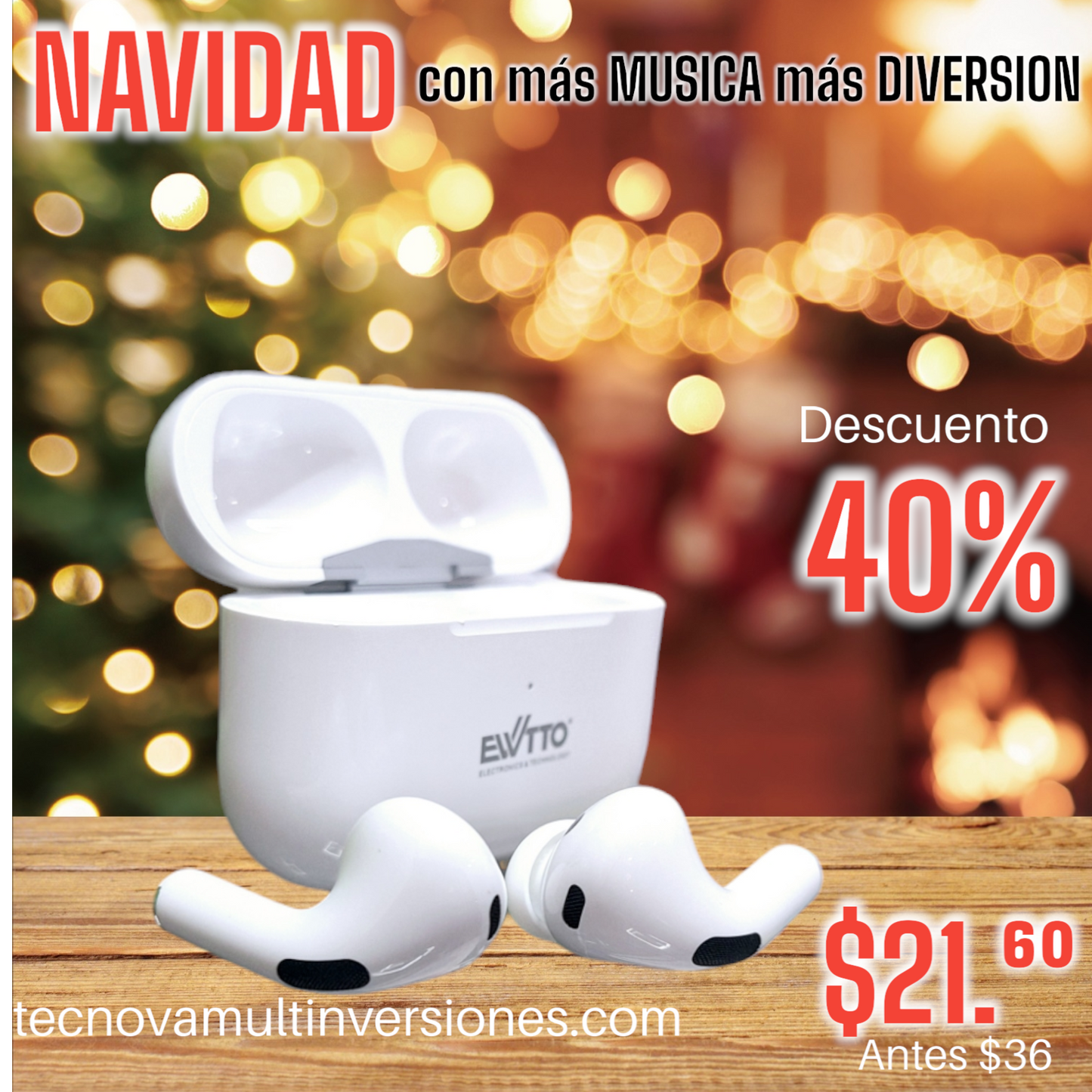 Audífonos Bluetooth Ewtto A435