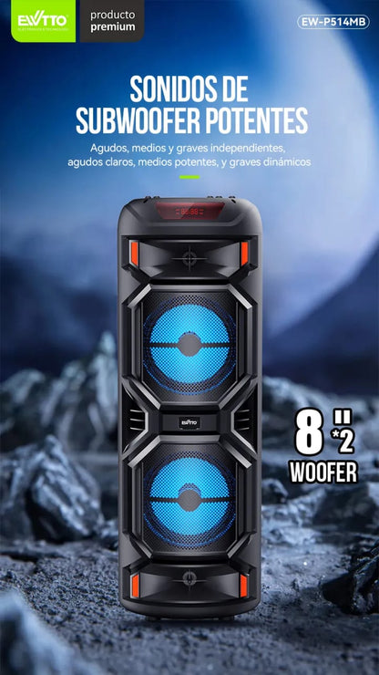 Torre de Sonido P514 Potente Sistema de Audio con Bluetooth + Micrófono