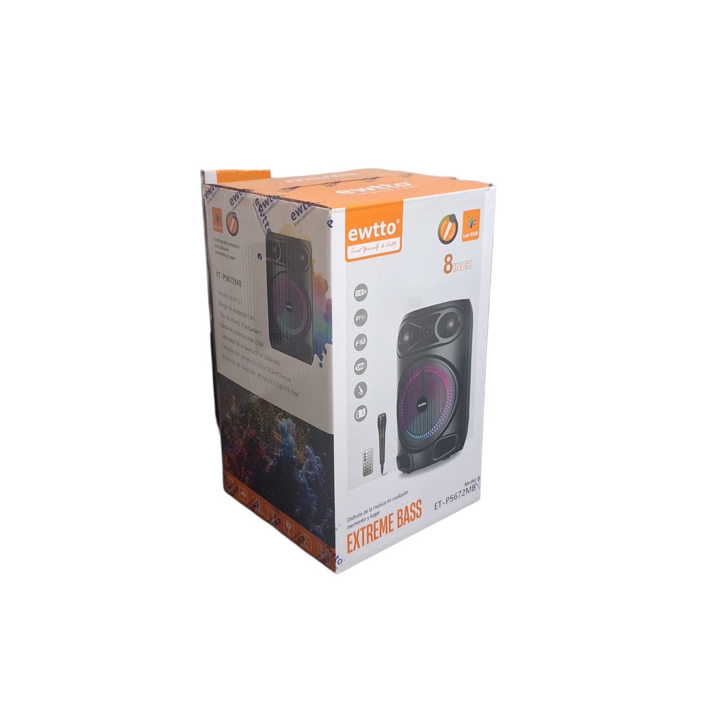Bocina Recargable 8" ET-5672MB Ewtto