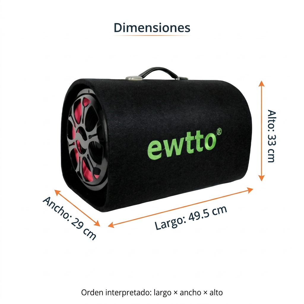 Dimensiones en centímetros de la bocina EWTTO ET-P5016B-S