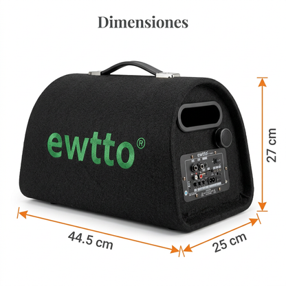 Dimensiones de la bocina EWTTO: 44.5 × 25 × 27 centímetros