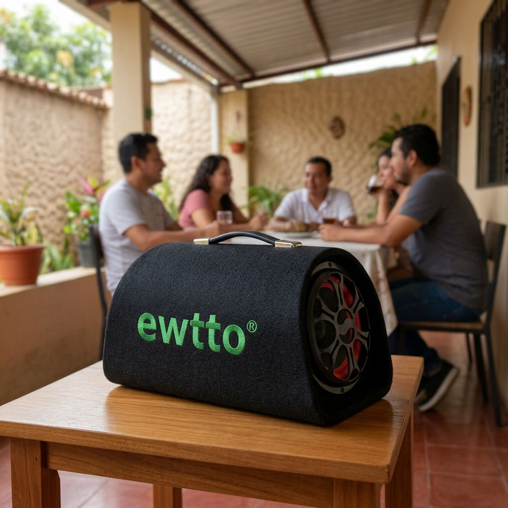 Bocina EWTTO en una escena de reunión en casa