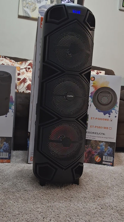 Torre de Sonido Portátil Ewtto ET-P5664MBC con Bluetooth, Luces RGB y Micrófono