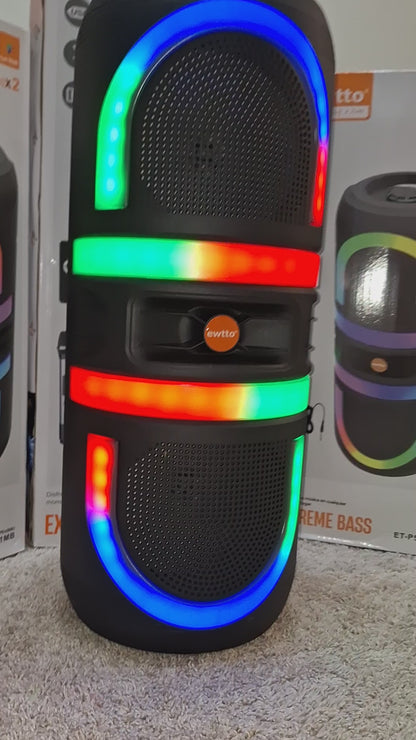 Torre de Sonido Portátil Ewtto ET-P5801MB con Micrófono y Luces RGB