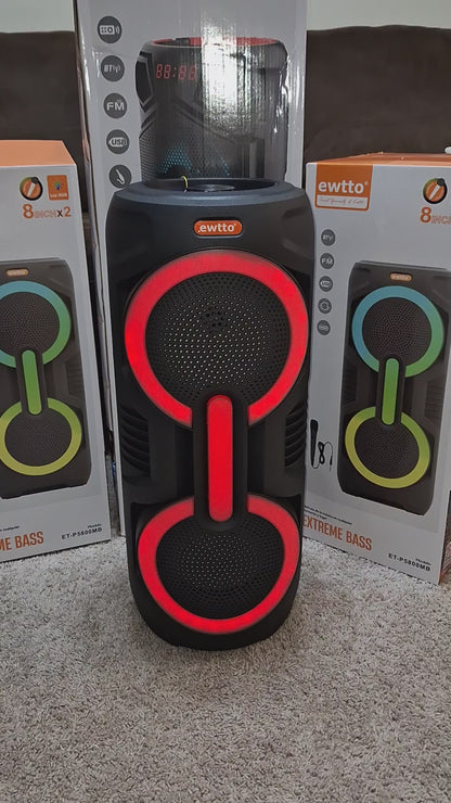 Torre de Sonido Portátil Ewtto ET-P5800MB con Micrófono y Luces RGB