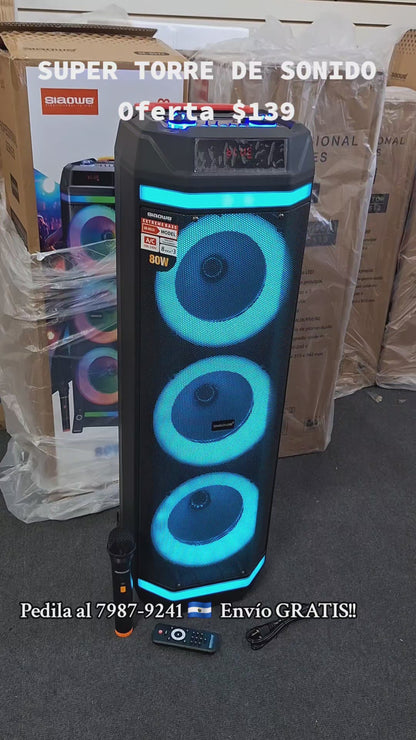 Torre de Sonido con Subwoofer + Micrófono | Siaowe SE-0513