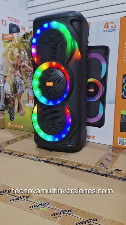 Bocina Recargable P4685 con Luces RGB | Sonido potente para tu música y fiestas