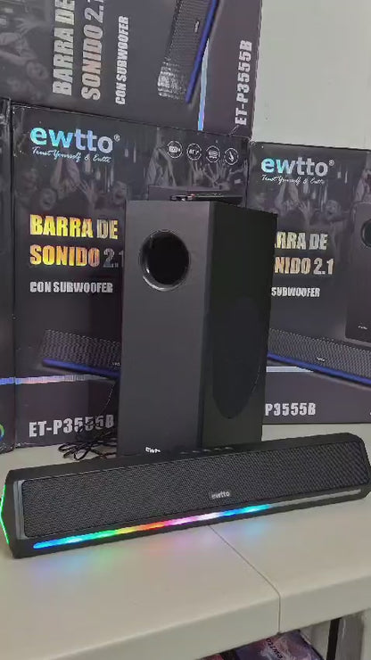 Barra de Sonido con Woofer Ewtto P3555