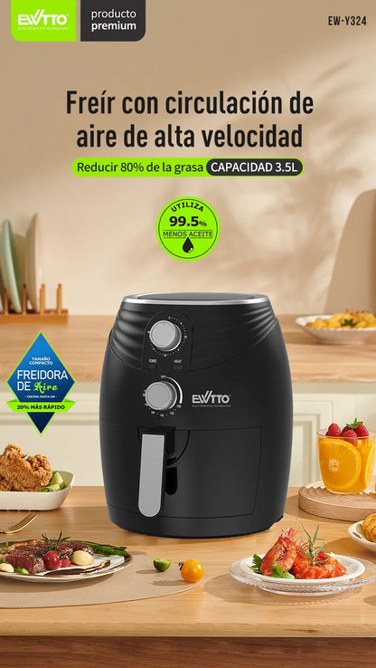 Freidora de Aire Ewtto EW-Y324 – 3.5 L / 1.2 kg – Cocina saludable sin aceite
