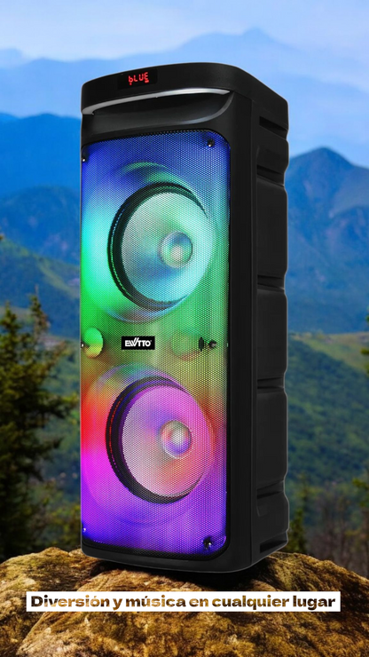 Torre de Sonido Ewtto EW-P516MB con Woofer Doble 10” y Luces RGB
