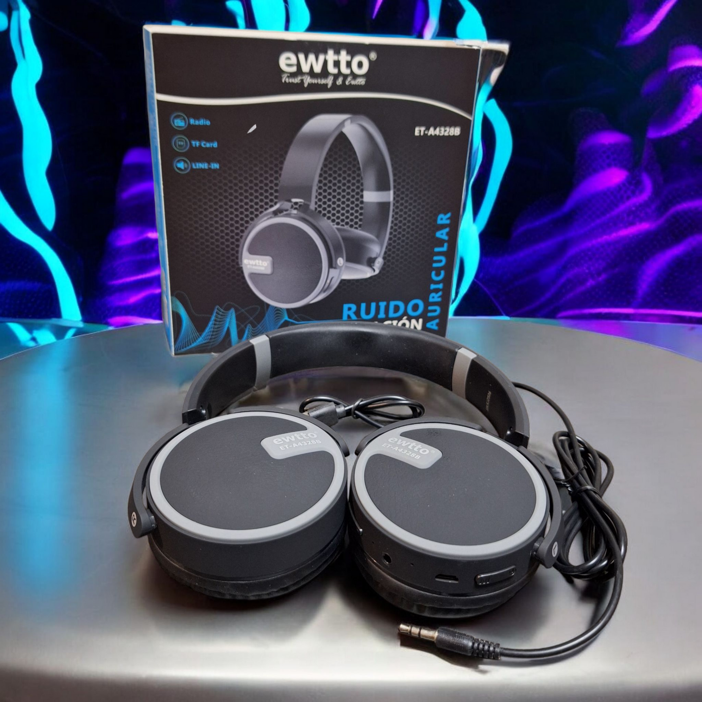Audífonos Inalámbricos EWTTO ET-A4328B con Bluetooth 5.3, (MP3/Auxiliar/Radio)