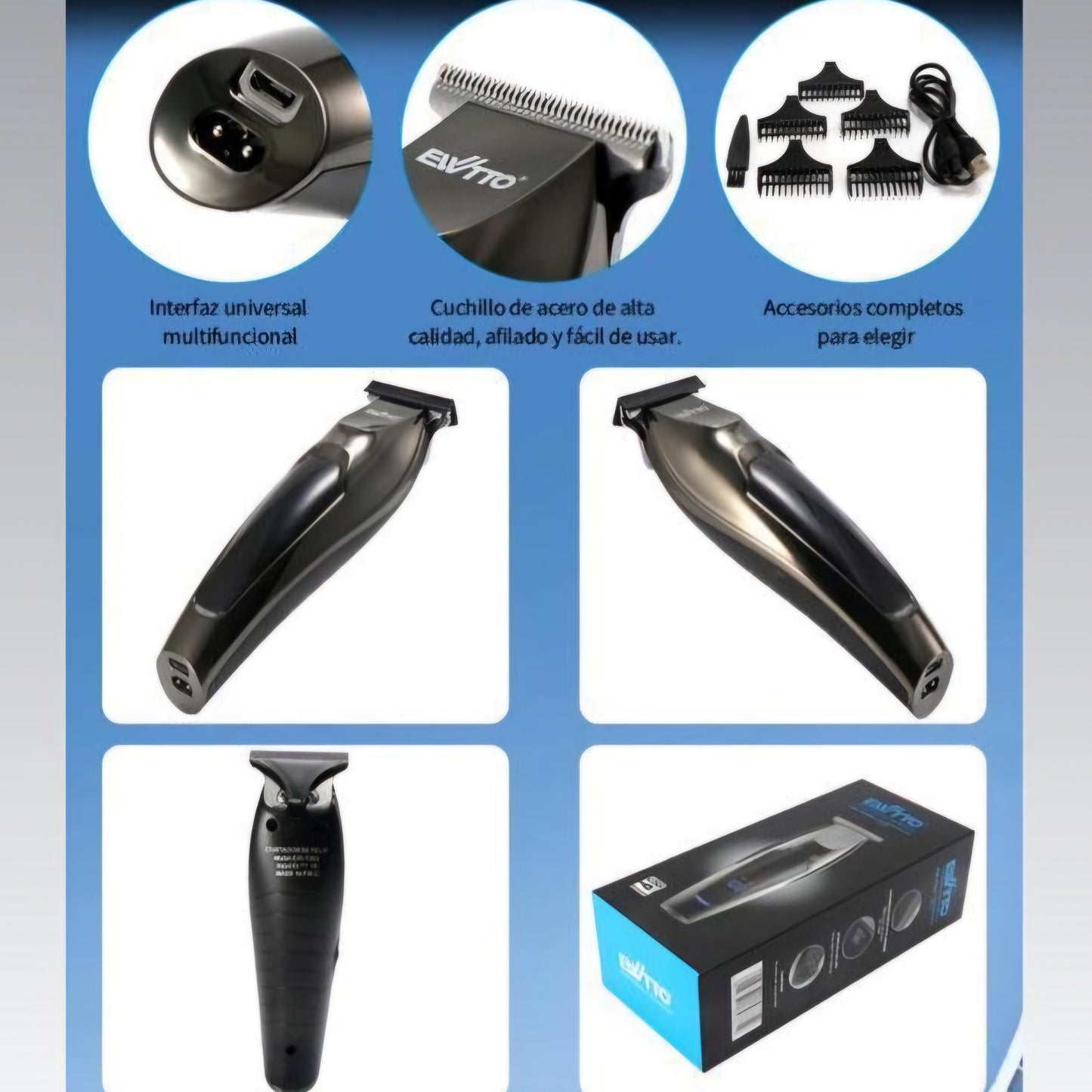 Máquina Inalámbrica y Recargable para Barba - Ewtto Y302