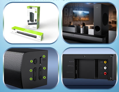 Barra de Sonido con Woofer Ewtto P307