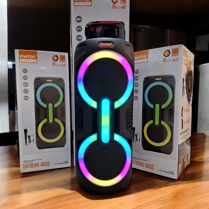 Torre de Sonido Portátil Ewtto ET-P5800MB con Micrófono y Luces RGB