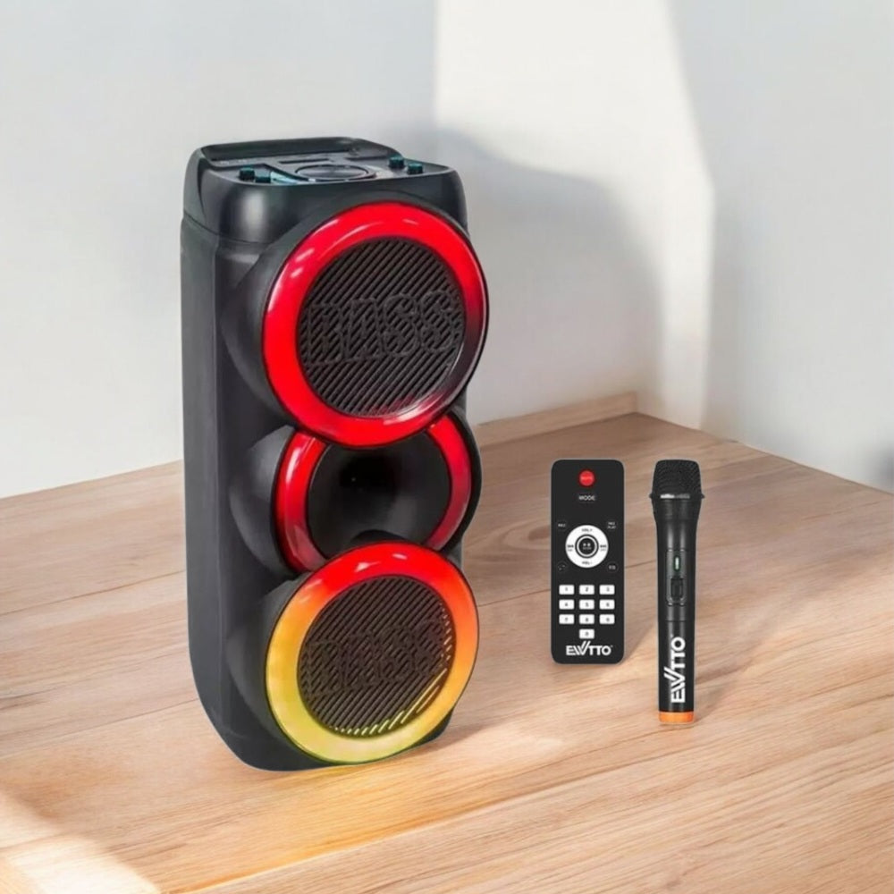 Torre de Sonido con Subwoofer + Luces RGB + Micrófono Ewtto EW-P523MBC