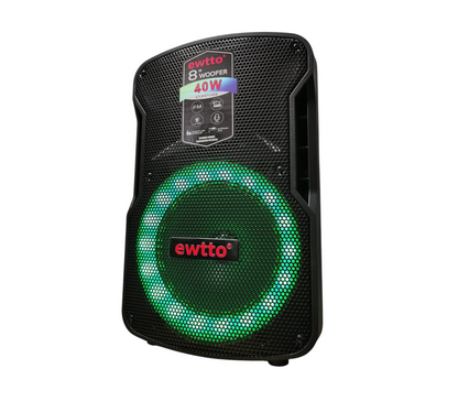Bocina Recargable 8" con Micrófono y Luces RGB Ewtto P5710