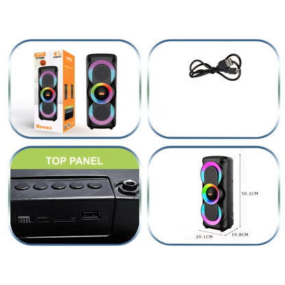 Bocina Recargable P4685 con Luces RGB | Sonido potente para tu música y fiestas