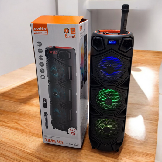 Torre de Sonido Portátil Ewtto ET-P5664MBC con Bluetooth, Luces RGB y Micrófono