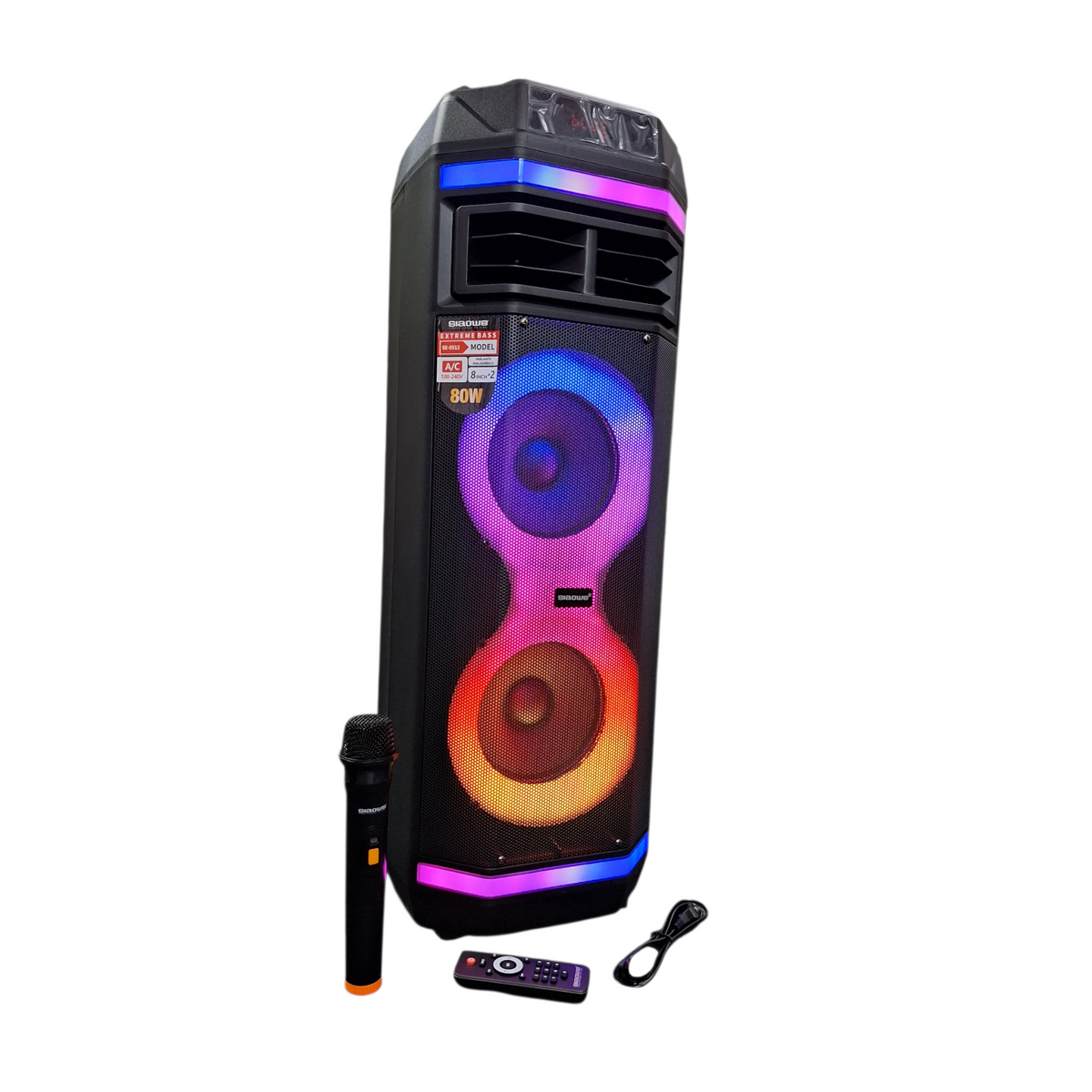 Torre de Sonido con Subwoofer + Micrófono Inalámbrico | Siaowe SE-0512