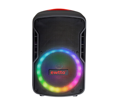 Bocina Recargable 8" con Micrófono y Luces RGB Ewtto P5710