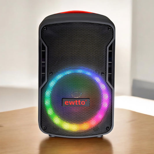 Bocina Recargable 8" con Micrófono y Luces RGB Ewtto P5710