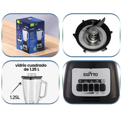 Licuadora 600W Ewtto H801 (negro)